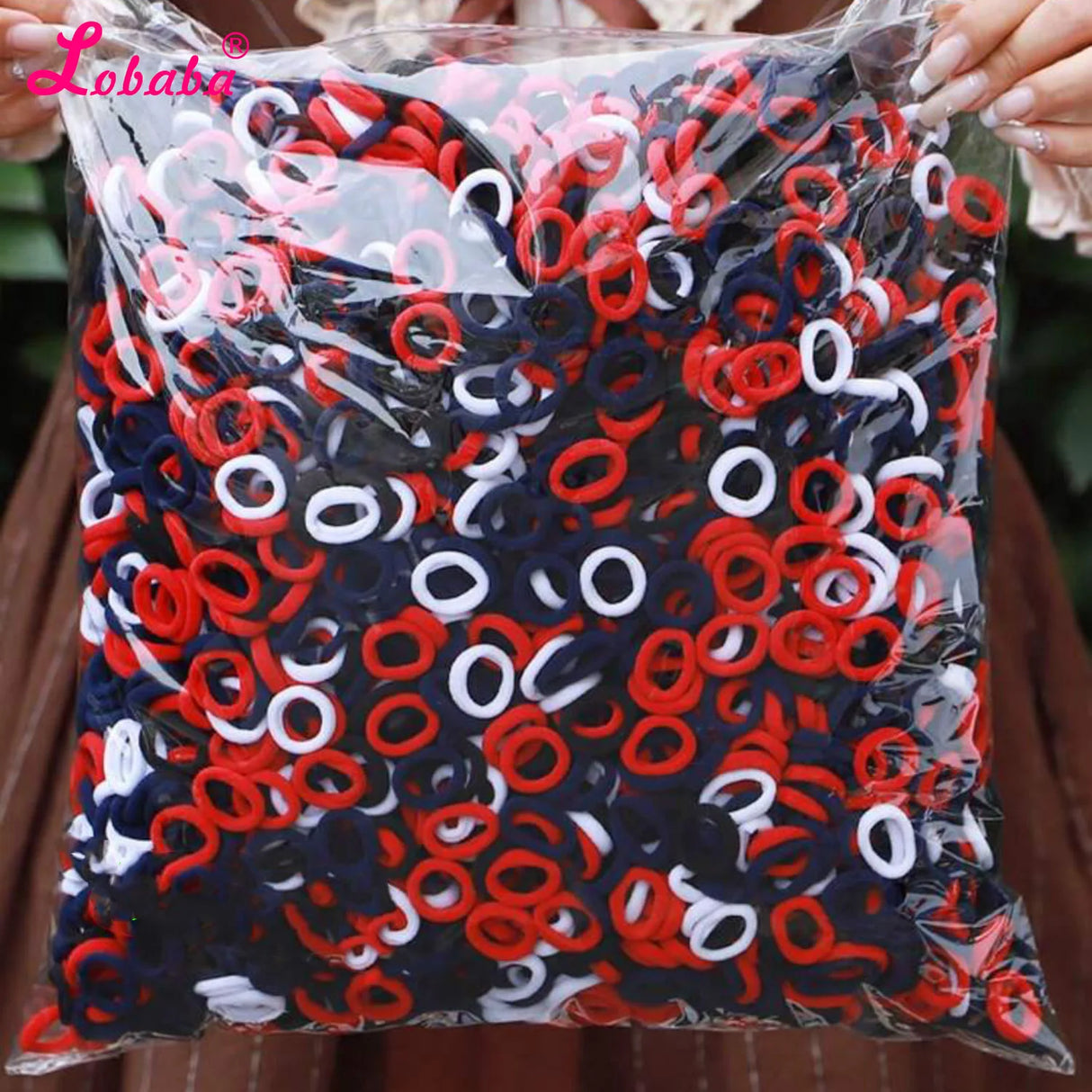 500Pcs Pink Black Camel Small Hair Ties,Hair Elastics Ponytail Holders Braids Locs for Baby Women Girls,Small Hair Rubber Band