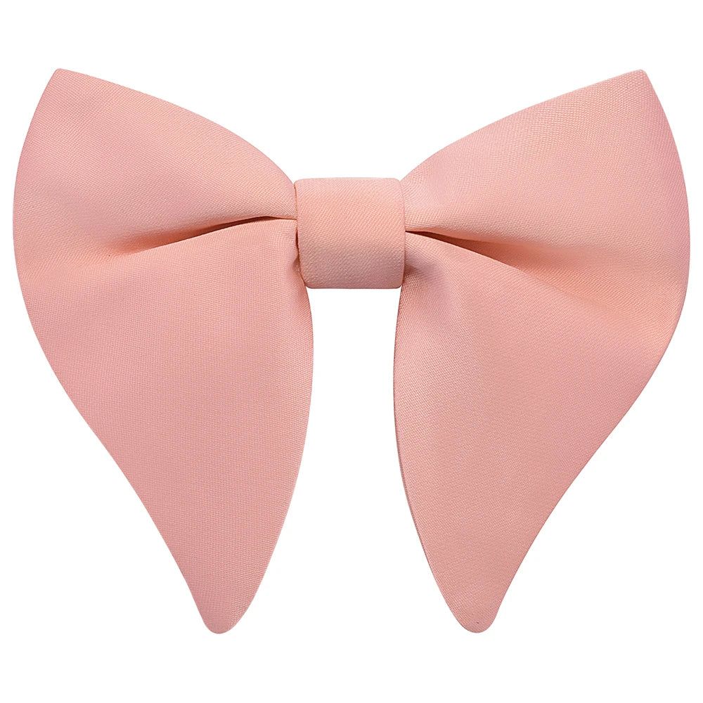 GUSLESON Fashion Pink Champagne Blue Solid Bow Tie For Men Classic Big Bowtie For Party Wedding Bowknot Adult Mens Tie