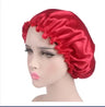 Satin Bonnet  Sleeping Cap Double Color Ding Big Lace Nightcap Extra Large Round Cap Hair Care Hair Shower Caps