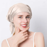 100% Natural Mulberry Silk Sleeping Cap Silk Shower Cap Nightcap Housework Cooking Hair Care Bonnet Protector Hair Accessories