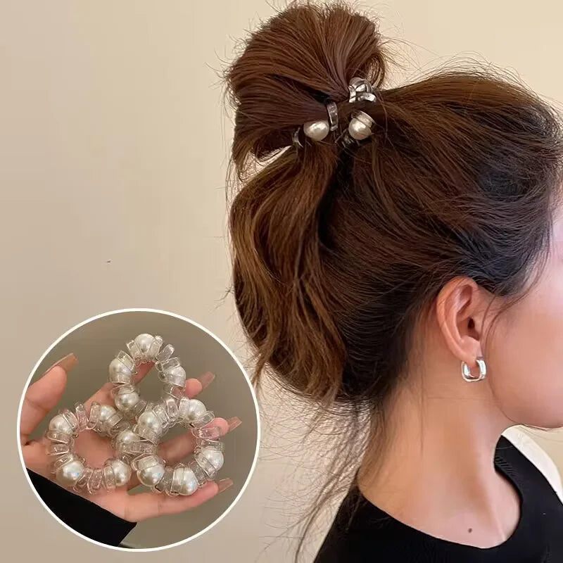 New Women Elegance Pearls Hair Rope Elastic Hair Bands Ponytail Holders Hair Ties For Women Girls Fashion Hair Accessories