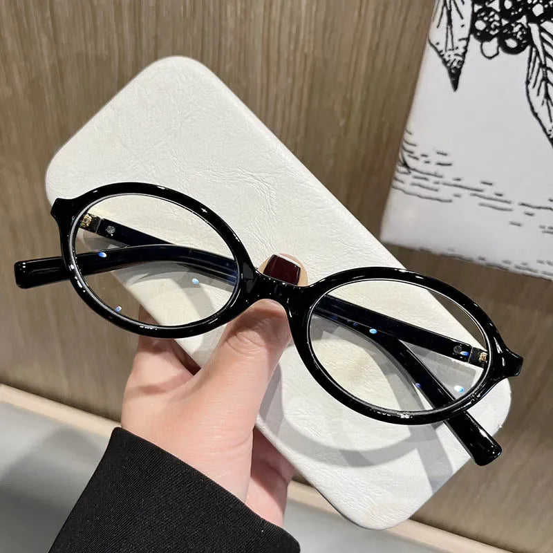 Oval Small Frame Retro Female Korean Plain Glasses Anti-blue Light Eyeglasses Eye Protection Ladies Optical Spectacle Eyeglass