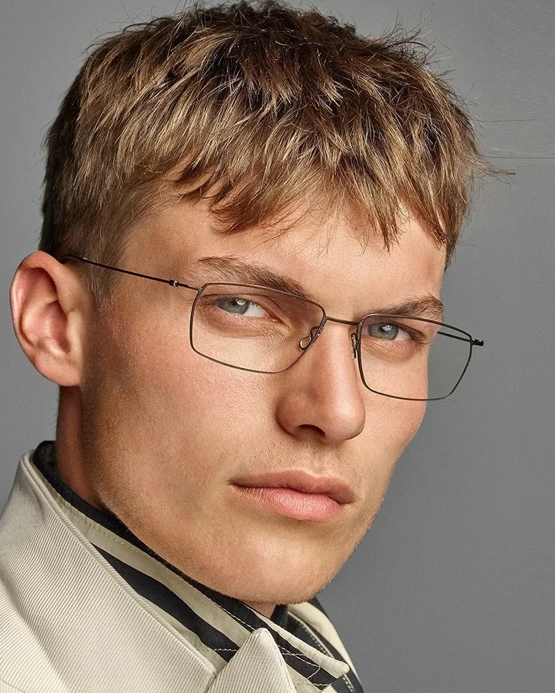 Pure Titanium Glasses Frame Men Women Eyewear Frames Eyeglassess Square Business Classic Design Screwless Denmark Brand