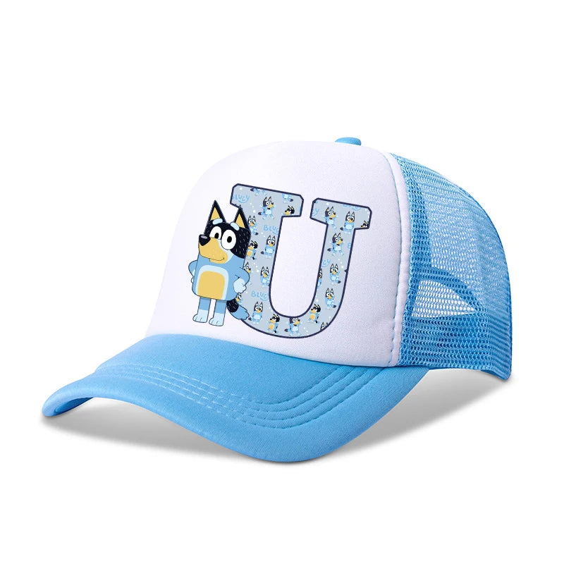 Blueyi Bingo Kids Baseball Cap Cartoon A-Z Letter Print Sun Hat Boys Summer Casual Caps Kawaii Adjustable Peaked Hats Child Gift