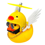 Rubber Duck Toy Car Ornaments Yellow Duck Car Dashboard Decorations Motor Accessories Yellow Duck Ornaments with Helmet for Bike