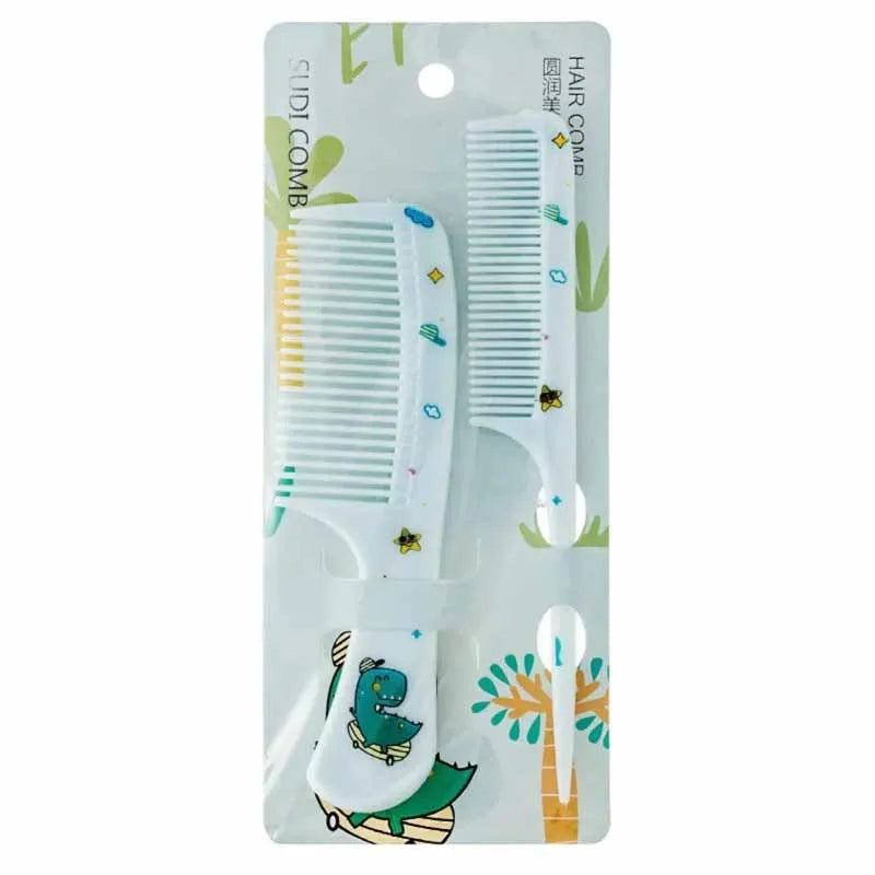 2pcs Kids Hair Combs Set Cartoon Animals Children Hairdressing Comb with Pointed Tail Girls Portable Anti-Static Plastic Comb