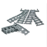 Straight train tracks Curved accessories car blocks Building Sets DIY 10-100 pcs kids toys moc bricks City switch rail crossing