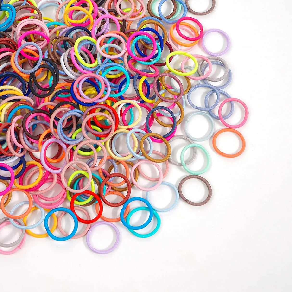 200PCS Baby Toddler Hair Ties Multicolors Elastic Hair Ties 2cm in Diameter No Crease Finger Hair Elastics Small Ponytail Holder