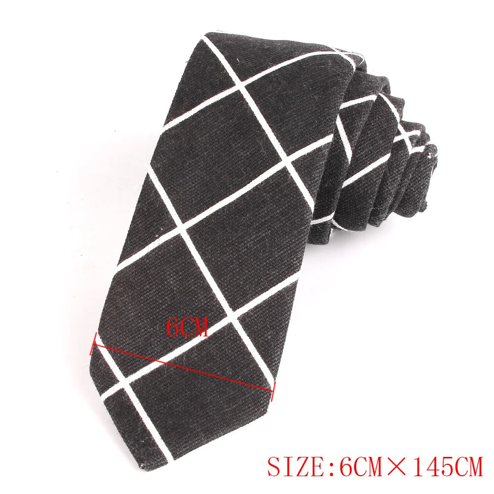 New Floral Print Necktie For Men Casual Cotton Linen Ties Plaid Slim Tie Male Suits Skinny Neck Tie For Wedding Business Gravats