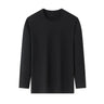 Men's Solid Color round Neck Long Sleeve T-Shirt Cotton Summer Comfortable Breathable Casual Top in Various Colors