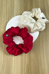 100% Mulberry Silk Hair Scrunchies Elastic Rubber Band Hair Ties Big Large Gum Ropes Ponytail Holders for Women Girls 19 Momme