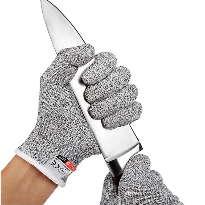 Grade 5 HPPE Anti-Cut Gloves Kitchen Gardening Anti-Cut Knitted Gloves Anti-Thorn Wear-Resistant Glass Building Cutting Gloves