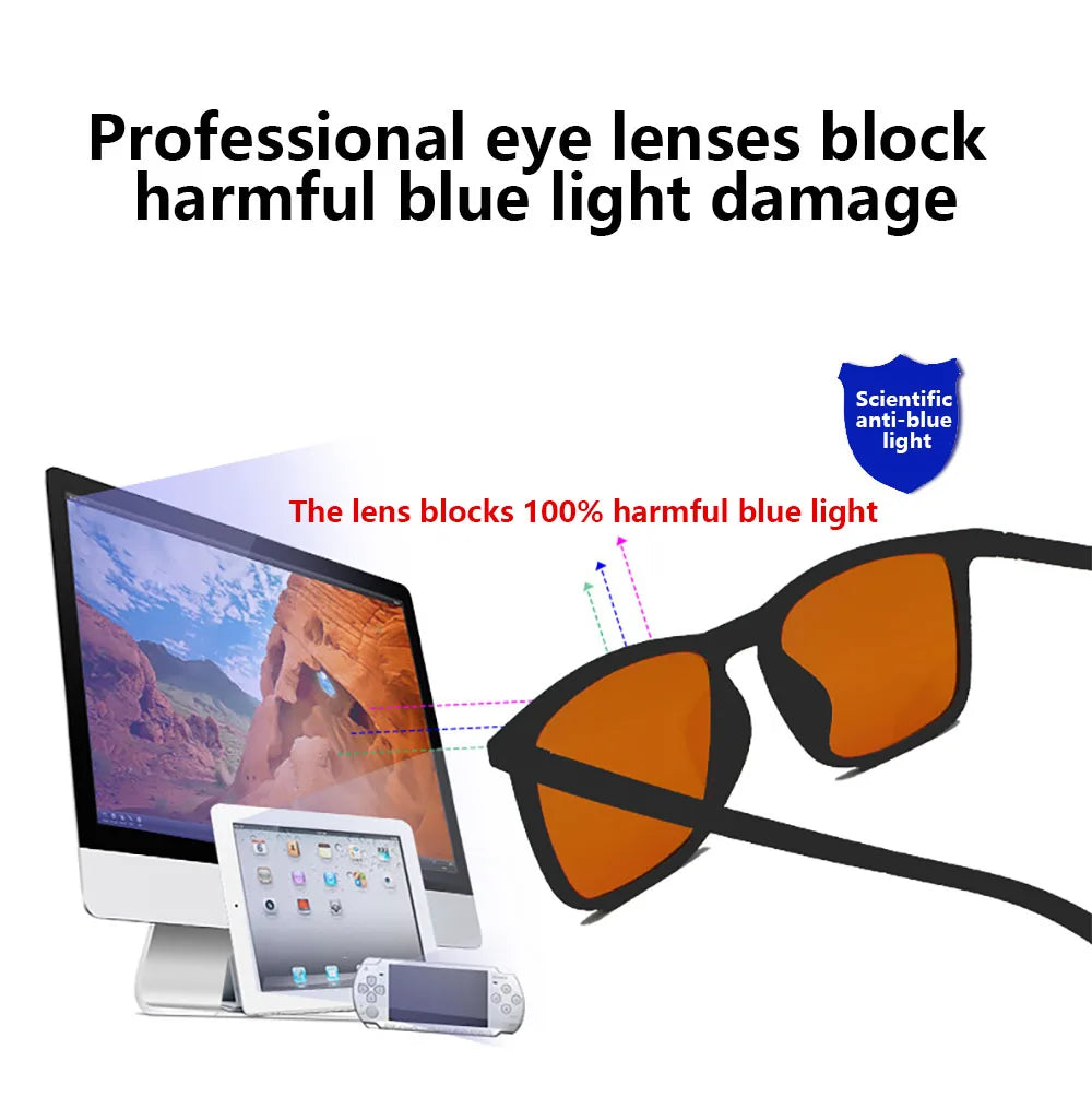 blue light Blocking 100% Orange Lens, Red Lens   Computer Blue Light Blocking Luxury blocking Fashion Glasses Women Man Computer