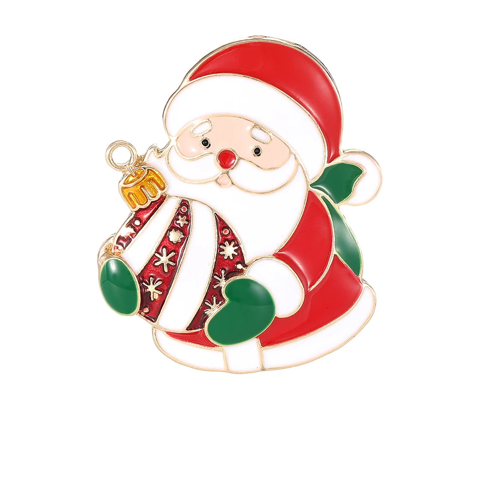 8 Styles Pretty Santa Claus Collection Brooches Candy Canes Wreath Sleigh Reindeer Tree Father Christmas Lapel Pins Xmas Gift