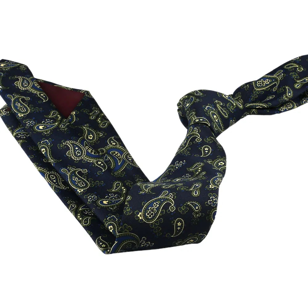 New 8cm Korean Style Necktie for Men Business Professional Retro College Boys Imitation Silk Print Fabric Floral Groom's Tie