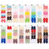 10Pcs/Set New Solid Ribbon Bowknot Hair Clips For Baby Girls Handmade Cute Bows Hairpin Barrettes Headwear Kids Hair Accessories