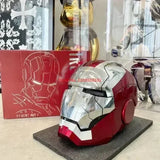 Hot Marvel 1/1 Mk5 Iron Man Autoking Helmet Remote And Voice Control Iron Man Automatic Helmet Mask With Led Light Funny Gift