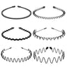 6pcs Metal Headband For Men Women Fashion Hair Bands Outdoors Sports Non Slip Smooth Elastic Teeth Comb Unisex Hair Accessories