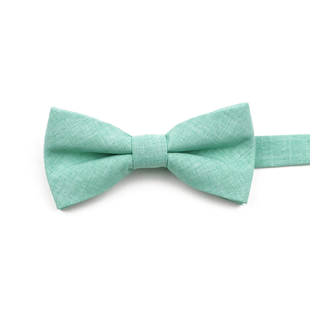 High Quality Mens Solid Color Bowtie Set For Men Children Wedding Party Dinner Accessory Pink Orange Father-son Bow Tie Gift