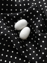 Retro Black natural silk scarf women with white dots 100% real silk scarves 50cm small square fashion wrap gift for ladies girl