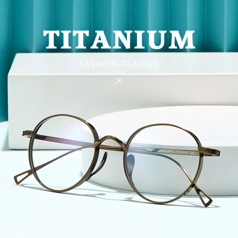 2015 Round Eyeglass Titanium Retro Square Glasses Frames Men Women Eyeglasses Frames Eyewear Business Korean Spectacles Frame