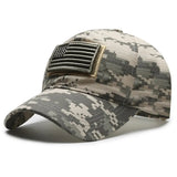 American Flag Camouflage Sticker Embroidered Baseball Cap Net Hat Men's Outdoor Velcro Cap