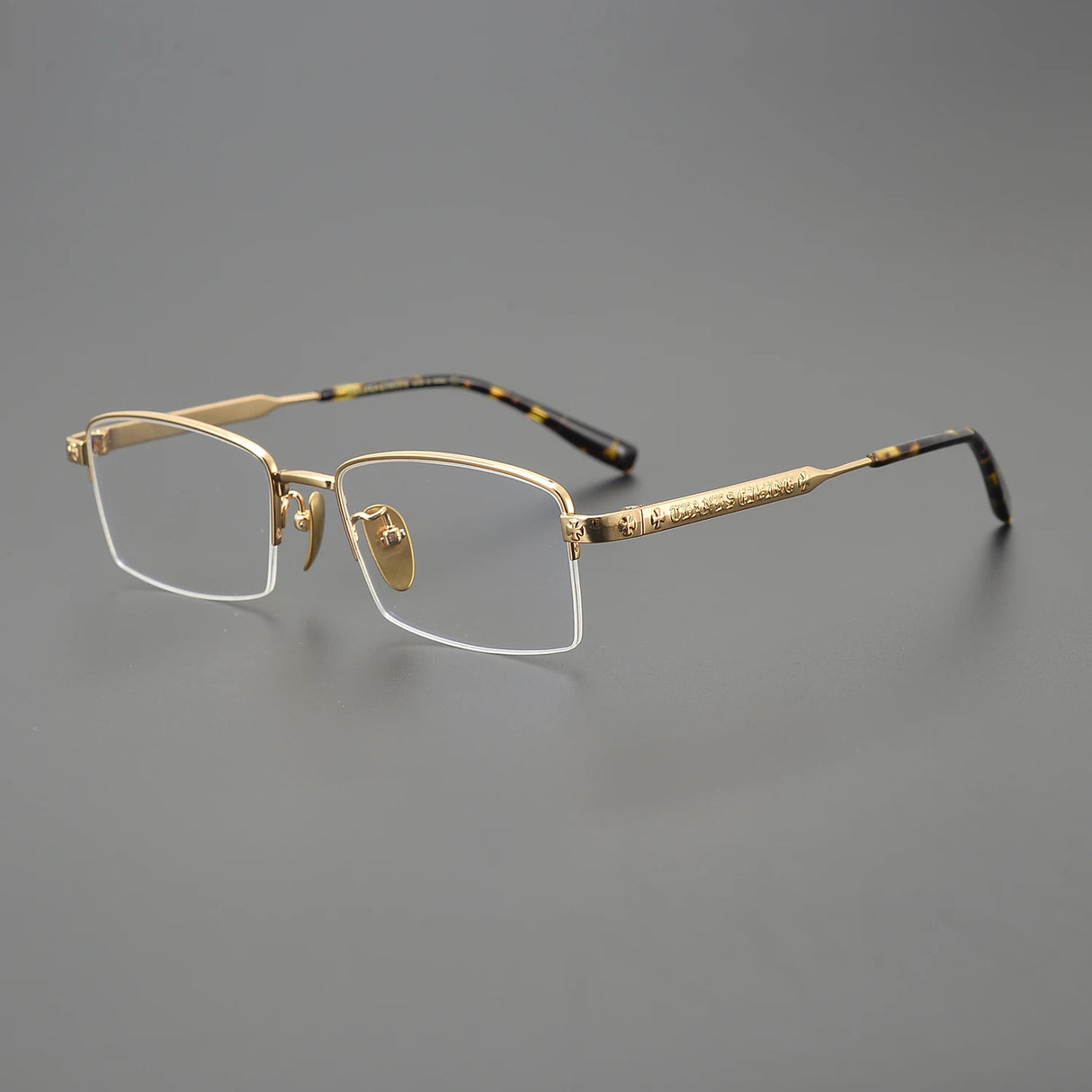 2024 High Quality Handmade Titanium Half Frame Computer Glasses Men Women Luxury Retro Rectangle Eyeglass Frame Optical Eyewear