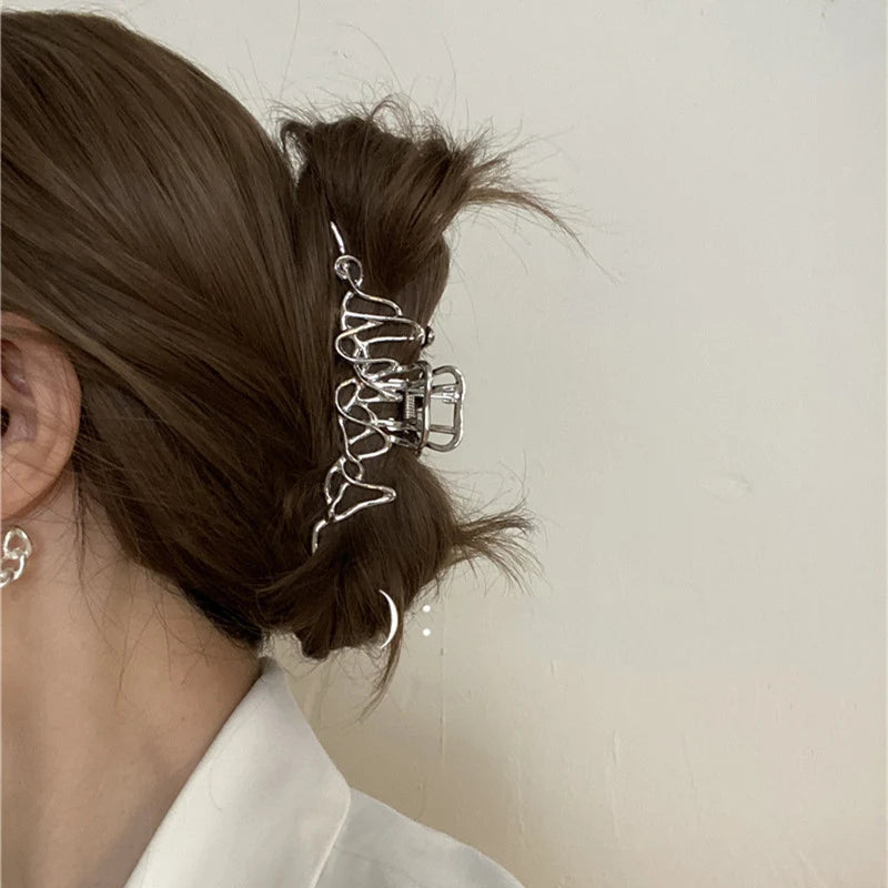 Fashion Geometric Metal Hair Claw Clips for Women Vintage Hair Clamps Crab Headband Hairpin Girls Hair Accessories Headwear
