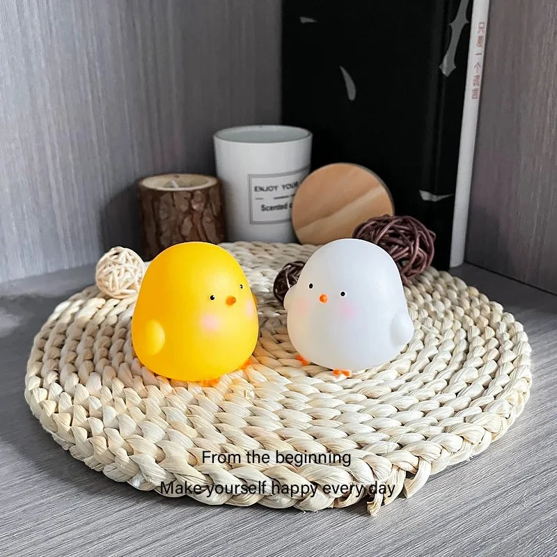 Cute Chicken Soft Lighting Small Night Light Bedside Lamp Decoration Bedroom Atmosphere Light Girl Children GIft