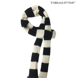 Women Skinny Scarf Thin Stripes Belt Long Tie Scarf Bag Handle Wrap Choker Subculture Scarf for Y2K