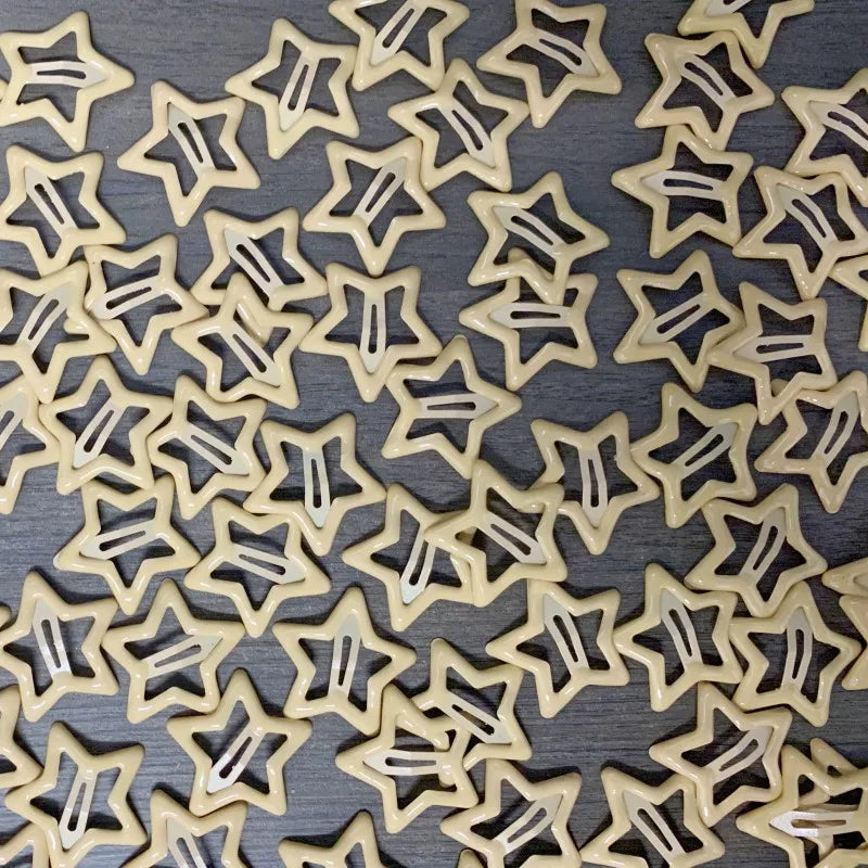 KYDZSW 10Pcs Children Cute Colors Geometric Stars Ornament Hair Clips Girls Lovely Sweet Hairpins Kid Hair Accessories