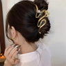 New Punk Geometric Metal Gold Silver Simple Hair Clip Claw for Women Trendy Large Crab Catches Clamp Korea Headwear Accessories