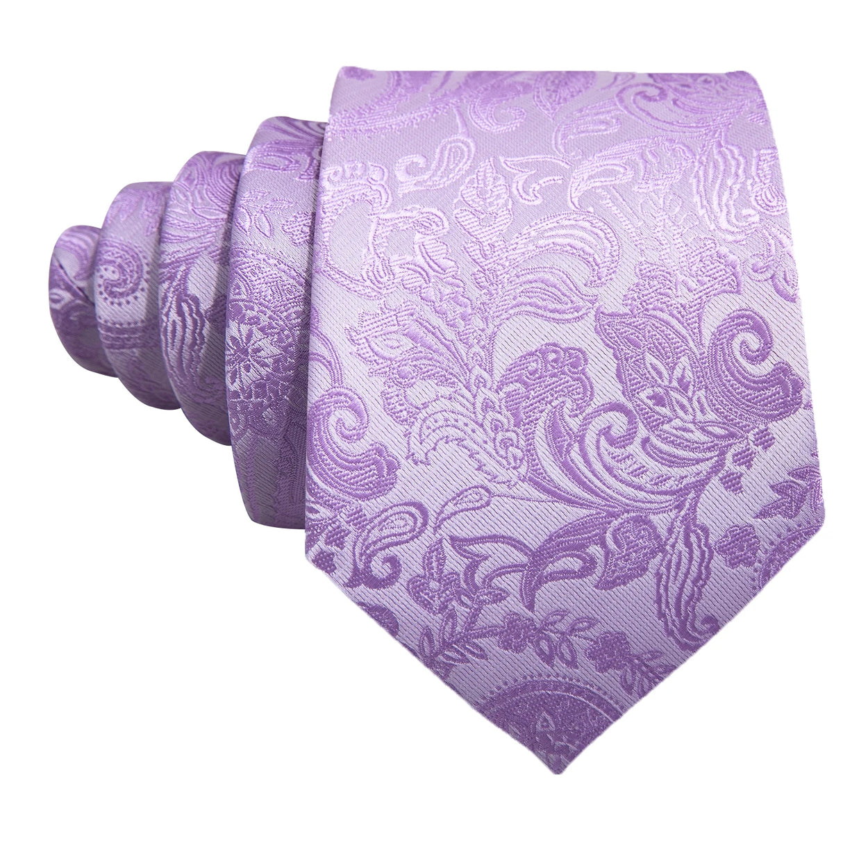 Male Gift Silk Men Tie Set Purple Violet Solid Paisley Striped Wedding Business Tie for Man Necktie Handky Cufflinks Barry.Wang