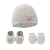 1 Set Baby Anti Scratching Gloves Hat Foot Cover Set Soft Cotton Newborn No Scratch Mittens Socks Beanies Cap Nightcap