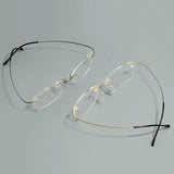 Titanium Large Size Lightweight Rectangular Men and Women Colored Flexible Rimless Glasses Frame For Myopia Prescription Lenses