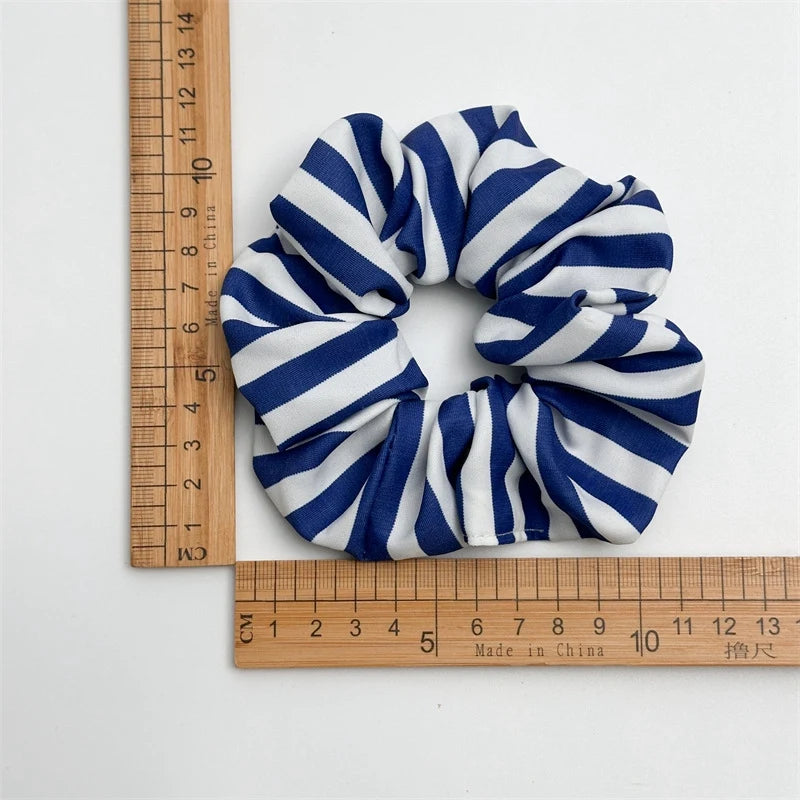 Stripes Elastics Hair BandWoman Large Fresh Versatile Scrunchies Hair Ties Ladies Ponytail Holder Girl Fashion Hair Accessories