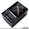 65 Colors Fashion Tie Handkerchief Set Tie Clip Necktie Box Man's Shirt Dark Red  Accessories Men Wedding Holiday  Gift