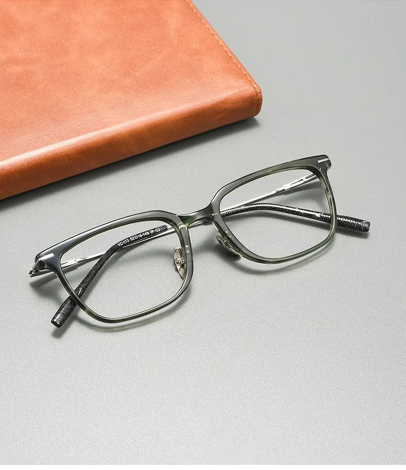 High Quality Luxury Glasses Ultra Light Pure Titanium Men's Eyeglass Frames High-Quality Acetate Prescription Eyeglass Frames