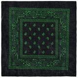 Black Hip Hop Bandana Kerchief Unisex Hair Band Neck Scarf Paisley Headwear Wrist Hairwrap Square Scarves Print Handkerchief