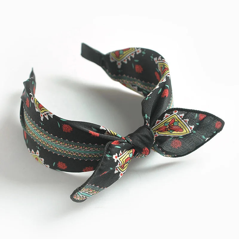 Women Hairbands Wide Female boho ties headband accessories Bow Hair Hoops Headwear Floral Hair Accessories Girl Head Band Lady