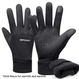 Windproof and Waterproof Outdoor Gloves Touch Screen Thumb and Index Finger Fingertips Warm Gloves for Running Cycling