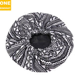 2020 New No. plus-Sized African Printing round Cap Double-Layer Satin Lining Wide Edge Nightcap Chemotherapy Hat
