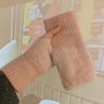 New Mink Fleece Half Finger Gloves for Women's Soft Winter Warmth Luxury Solid Color Plush Knitted Fingerless Gloves