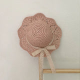 Children's Summer Hat Sunshade Lace Straw Baby Girl Cap Girls Baby Sunscreen Beach Hat