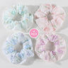 3/4Pcs Sweet Printed Elastics Hair Bands Women Girls Simple Scrunchies Korean Pink Mesh Hair Ties Ponytail Hair Accessories
