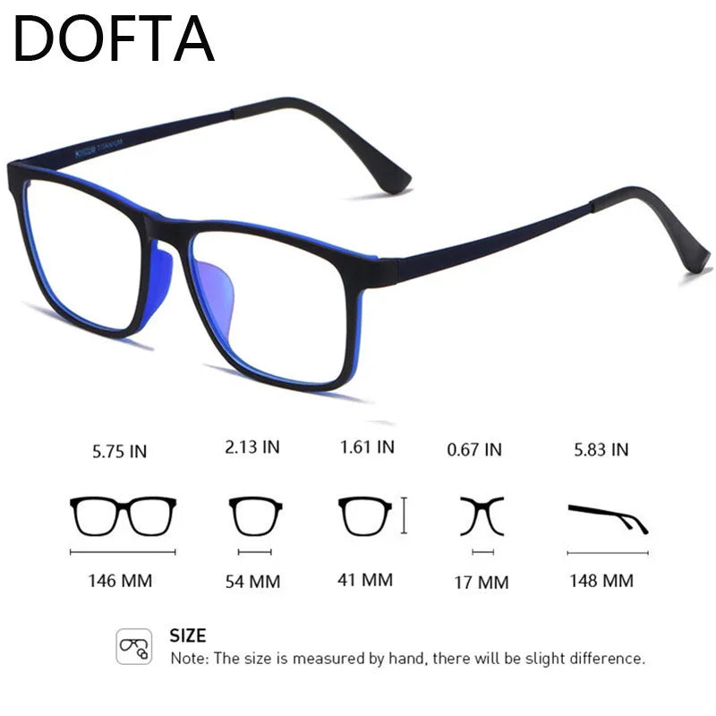 DOFTA Ultralight TR90 Glasses Frame Men Optical Myopia Eyeglasses Male Plastic Titanium Prescription Eye Glasses 5196A