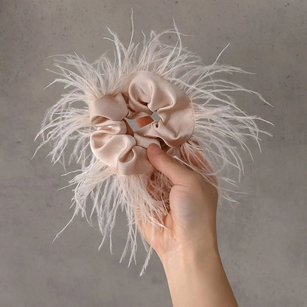 Elastic Head Rope Head Rope Women Hair Accessories Satin Hair Ring Female Hair Ties Feather Hair Rope Korean Style Scrunchies