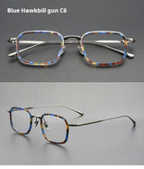 TFTB Retro All Pure Titanium Men's Glasses Luxury Square Small Framework Ultralight Optical Prescription Eyeglasses Frame 142mm