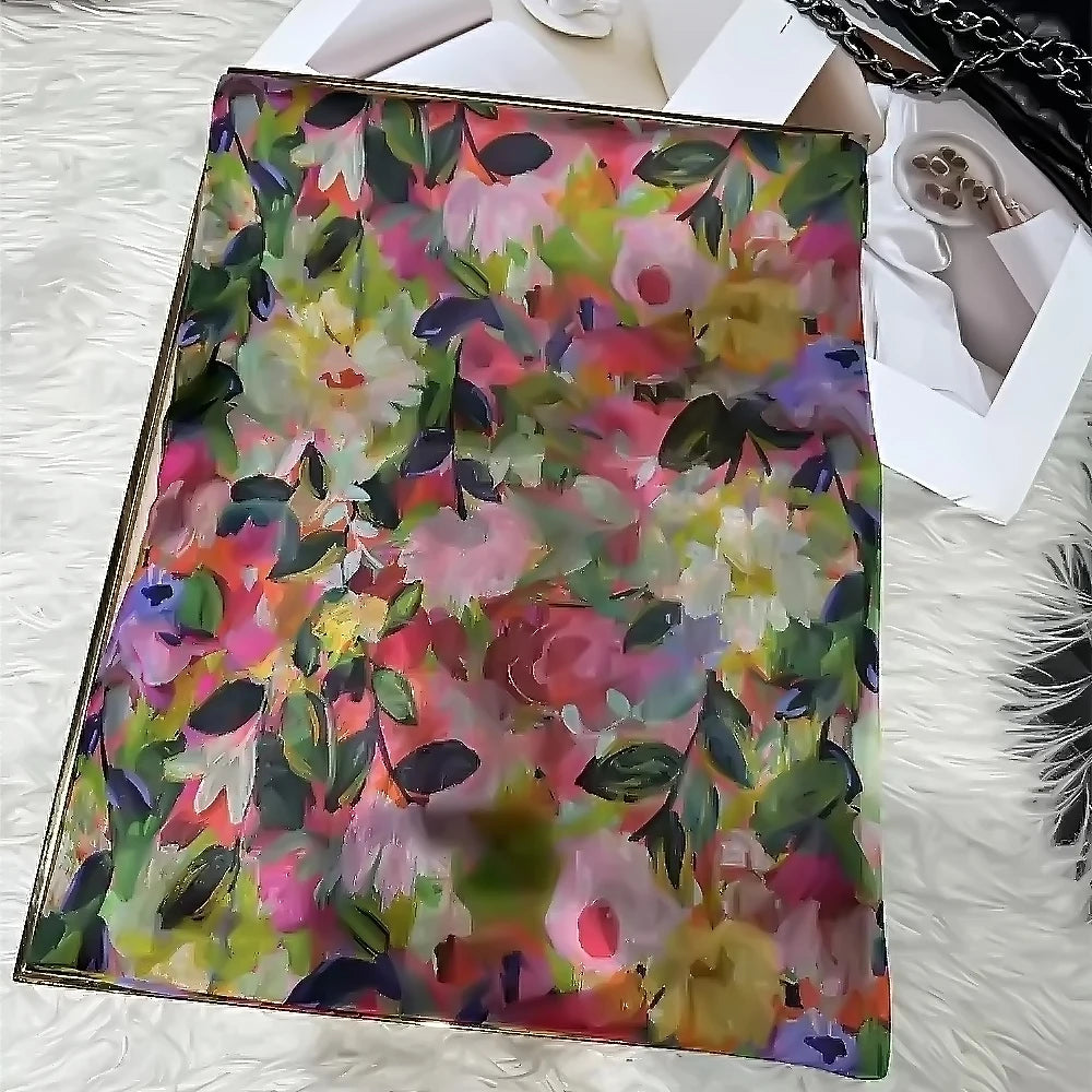 Pink Green Winter Long Silk Scarf Acessories Brand Floral Design 100% Silk Scarf Summer Beach Silk Shawl Hijab Scarf Bufanda