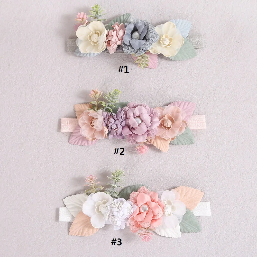 Baby Headbands for Toddlers Infant Beautiful Artificial Flowers Hair Bands for Baby Girls Sweet Cute Head Bands Hair Accessories